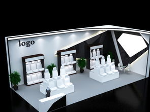 汽车用品几何设计展会 3D效果图下载与数字创意展示服务